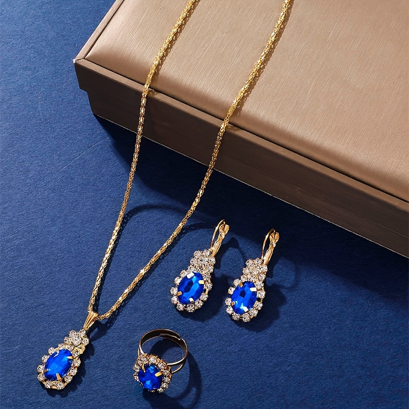 5 ta ayollar uchun rhinestone kvarts soatlari va mos keladigan zargarlik buyumlari sovgʻa to'plami