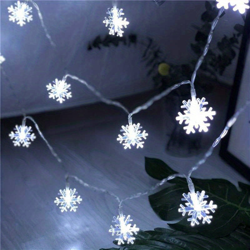 Vintage Snowflake String Lights Battery-Operated White LEDs for Christmas Weddings Gardens