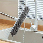 Uzaytiriladigan rezina qopqog'li supurgi, scraper, zanglamaydigan po'lat va silikondan, ko'p funktsiyali pol va hayvon tuklarini tozalash uchun