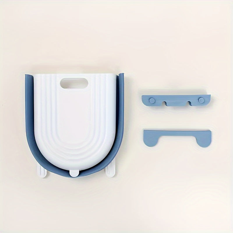 Foldable Plastic Trash Can with Cabinet Hook for Kitchen and Bathroom Storage