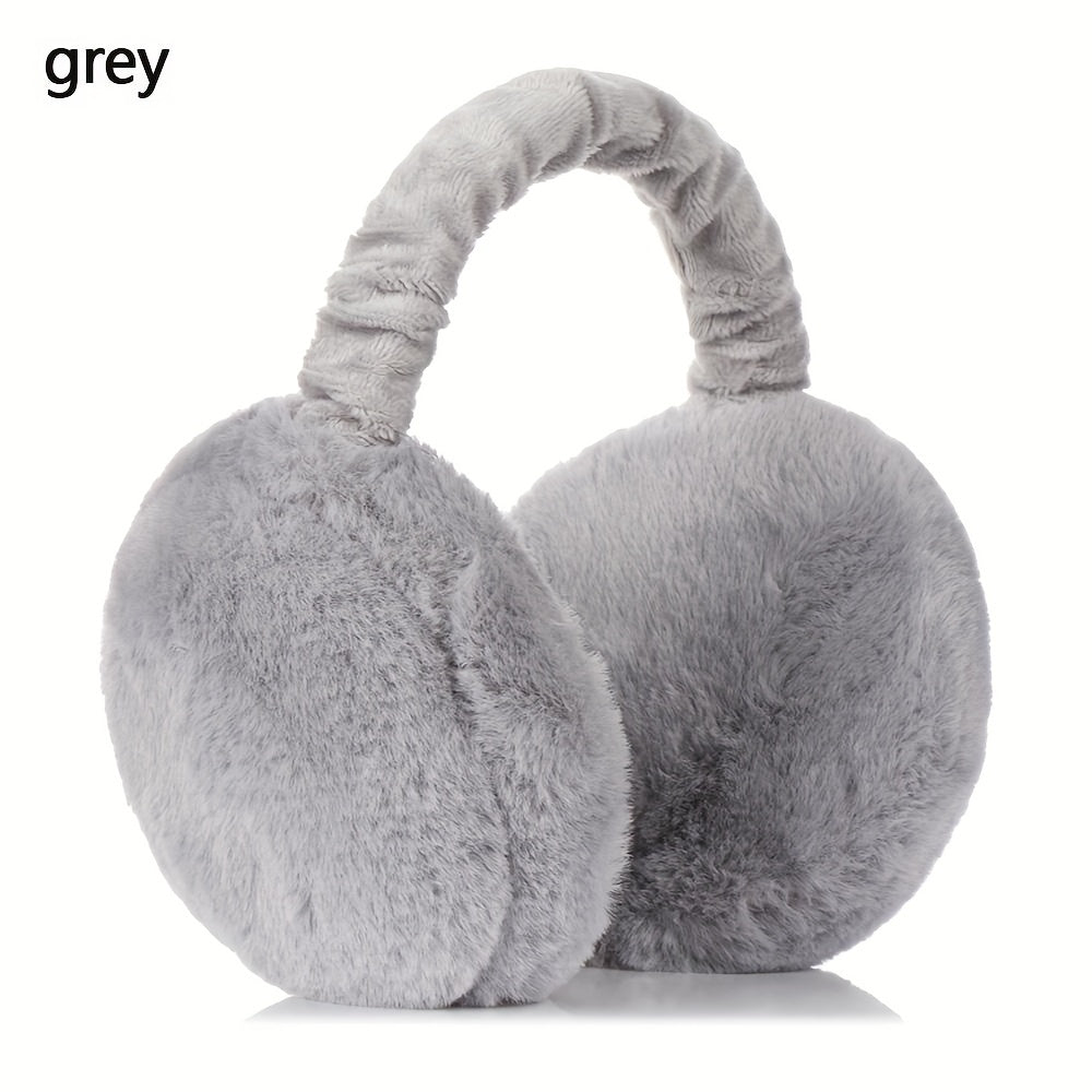 Unisex Foldable Solid Color Earmuffs Warm Plush Coldproof Winter Outdoor Gear