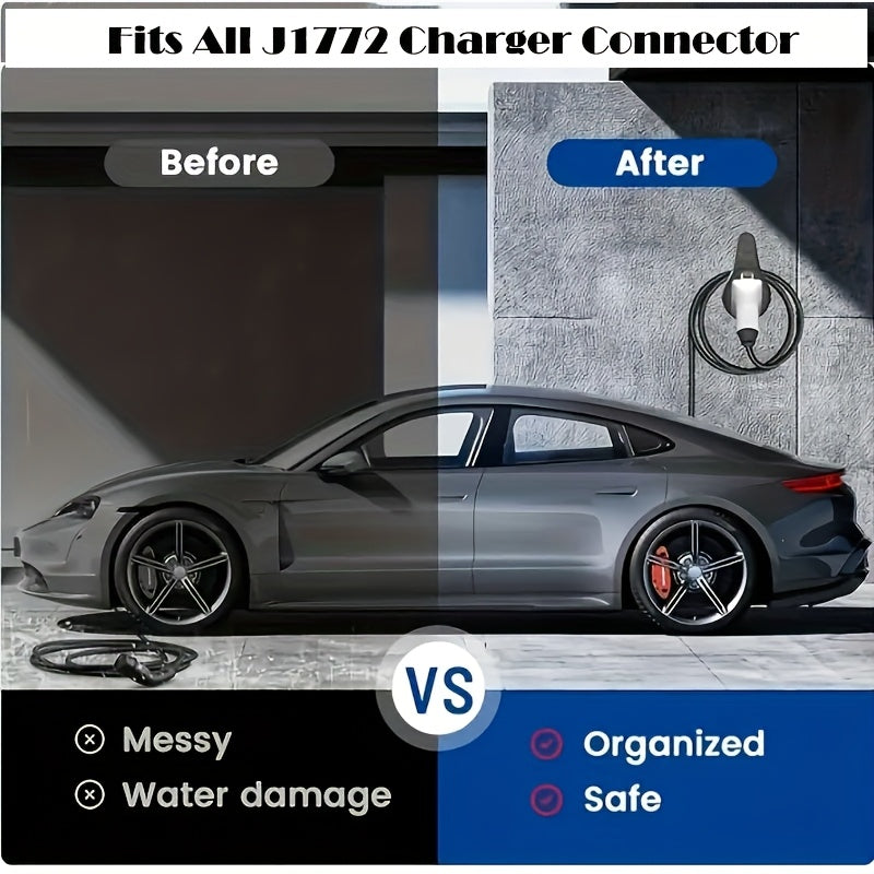 Soporte de pared para cable de carga EV para J1772, organizador de cables, gancho de pared