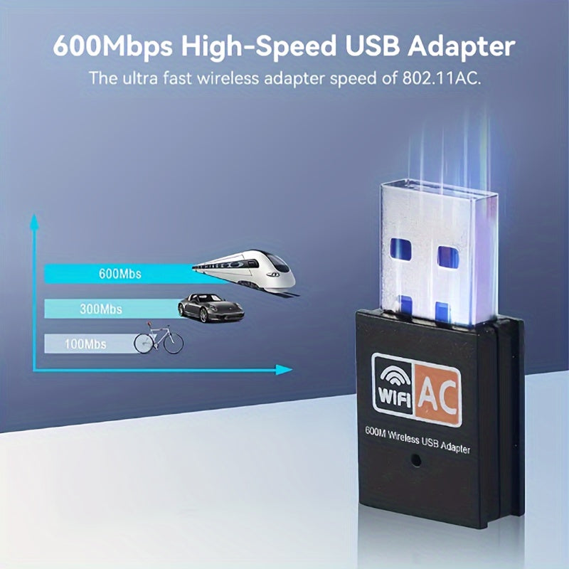 600Mbps Ikki bantli USB WiFi adapteri Windows 8 va Mac OS uchun