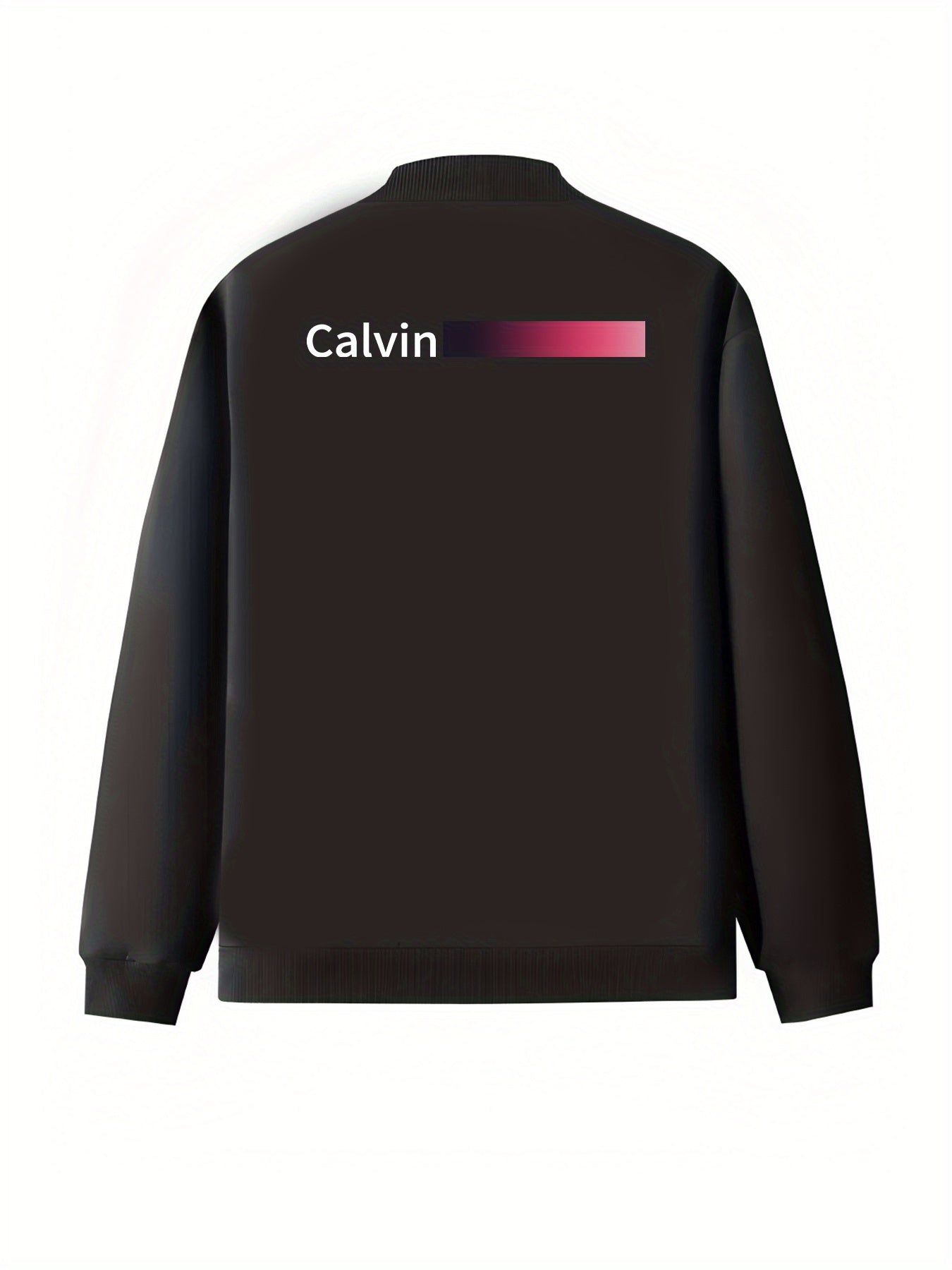 Women's Plus Size Casual Black Zip-Up Bomber Jacket with Pockets