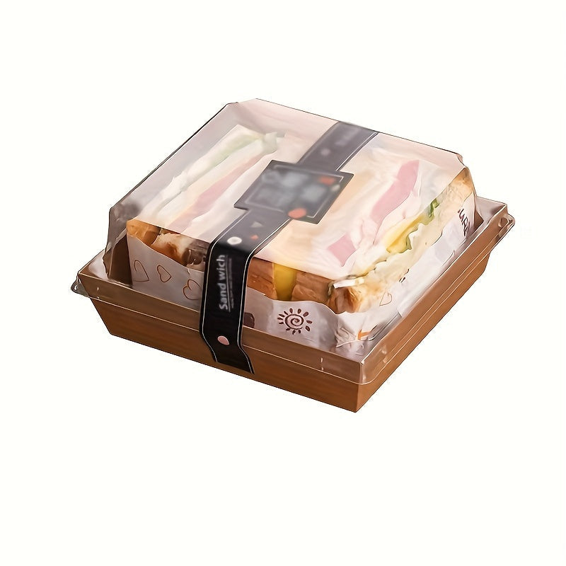 Cajas de papel kraft cuadradas con tapas transparentes para pasteles, galletas y postres