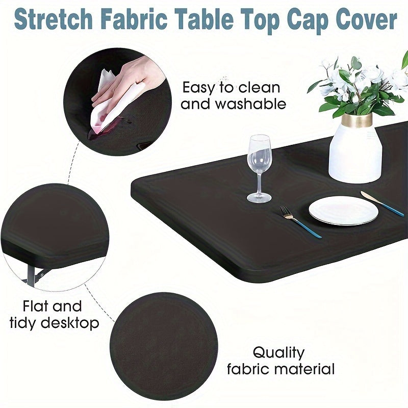 1 dona Spandex to‘g‘ri burchakli polyester stol qoplamasi - Suv o'tkazmaydigan, mashinada yuvish mumkin, bufet stoli, bayram kechki ovqati, to‘y, savdo ko‘rgazmasi va uy jihozlari uchun ideal.