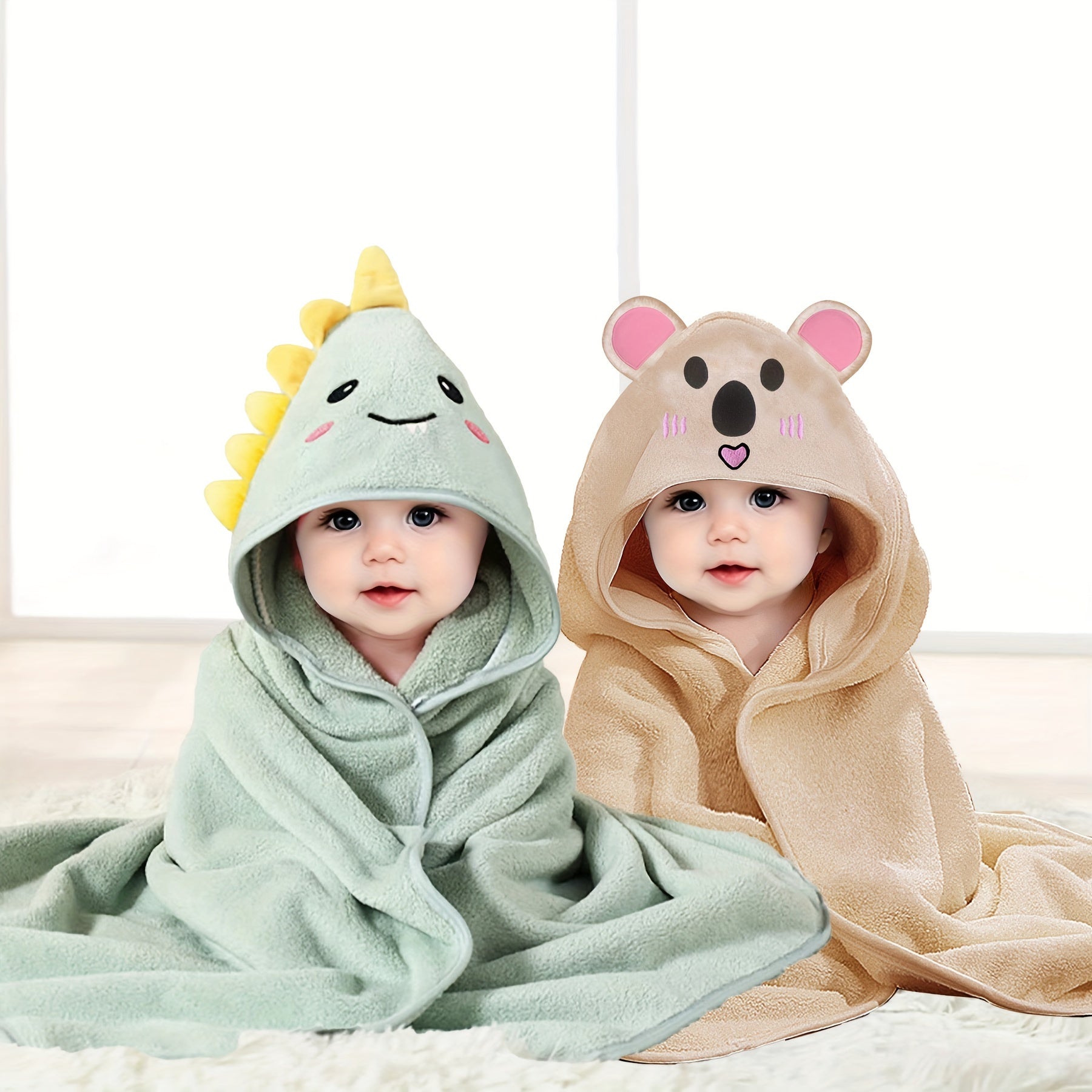 Kids Hooded Towels Microfiber Cartoon Animal Design for Children 0-8