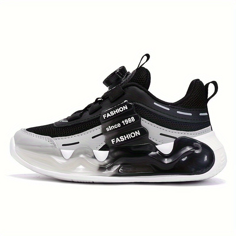 Kids Breathable Mesh Sneakers Low Top with Rotating Buckle Closure for Boys 14 and Under