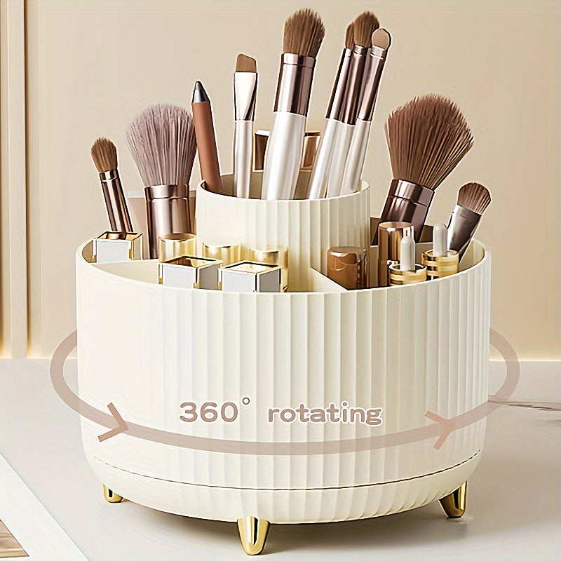 Rotating Makeup Organizer with 5 Compartments and Luxury Design