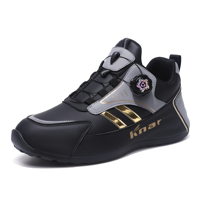 Men's Lightweight Casual Sneakers with Anti-Slip Sole and Buckle Closure