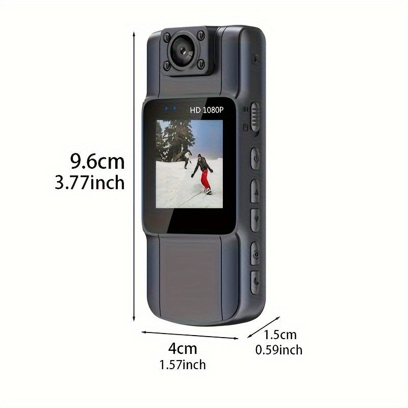 Full HD Body Camera with 180° Rotatable Lens Night Vision 1080p IPS Screen Rechargeable