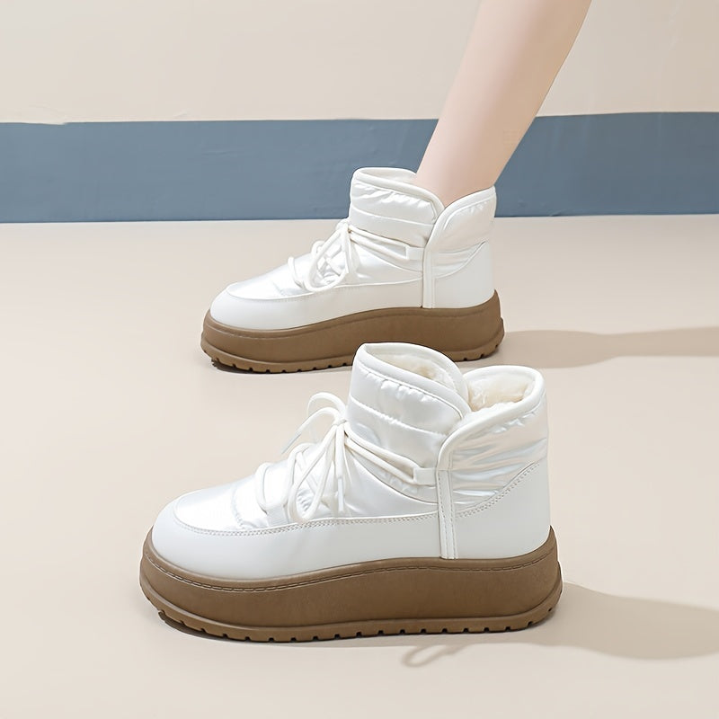 Women's Winter Fleece-Lined Chunky Sneakers Casual Warm Winter Boots