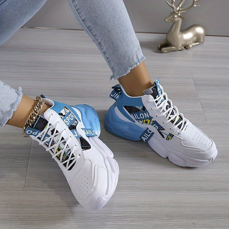 Zapatillas casuales femeninas transpirables con suela gruesa para todas las estaciones