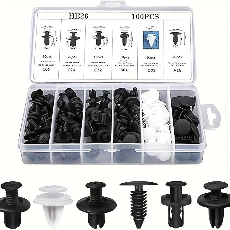 50 Pack Plastic Rivet Fasteners 8mm Push Clips for Car Door Trim