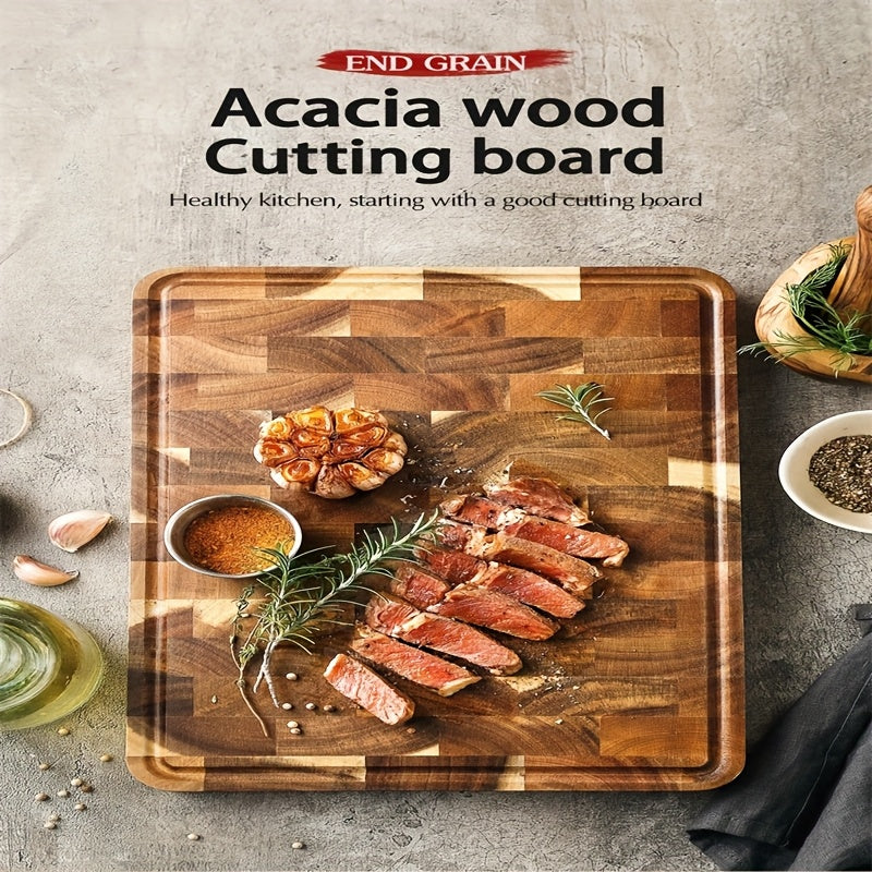 Dual-Sided Acacia Wood Cutting Board for Kitchen and Sink Use