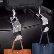 Women Diamond-Studded Car Hook Hidden Storage Seat Organizer