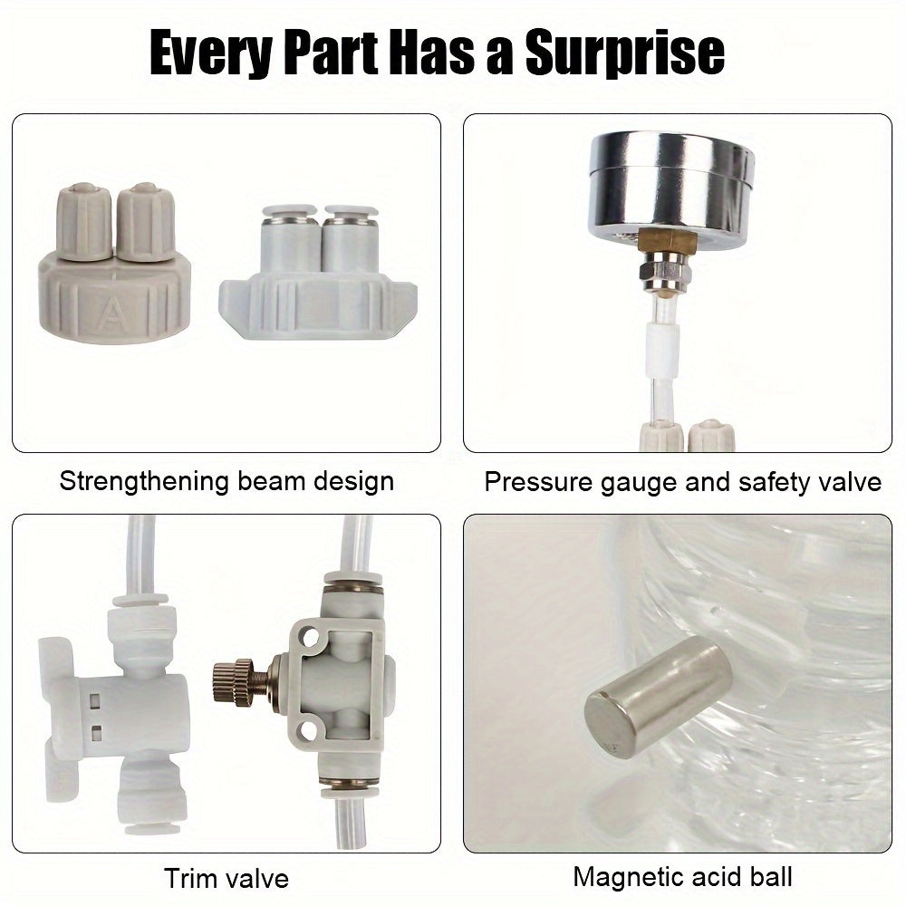 Aquarium CO2 System for Aquatic Plants with Diffuser Valve and Pressure Device