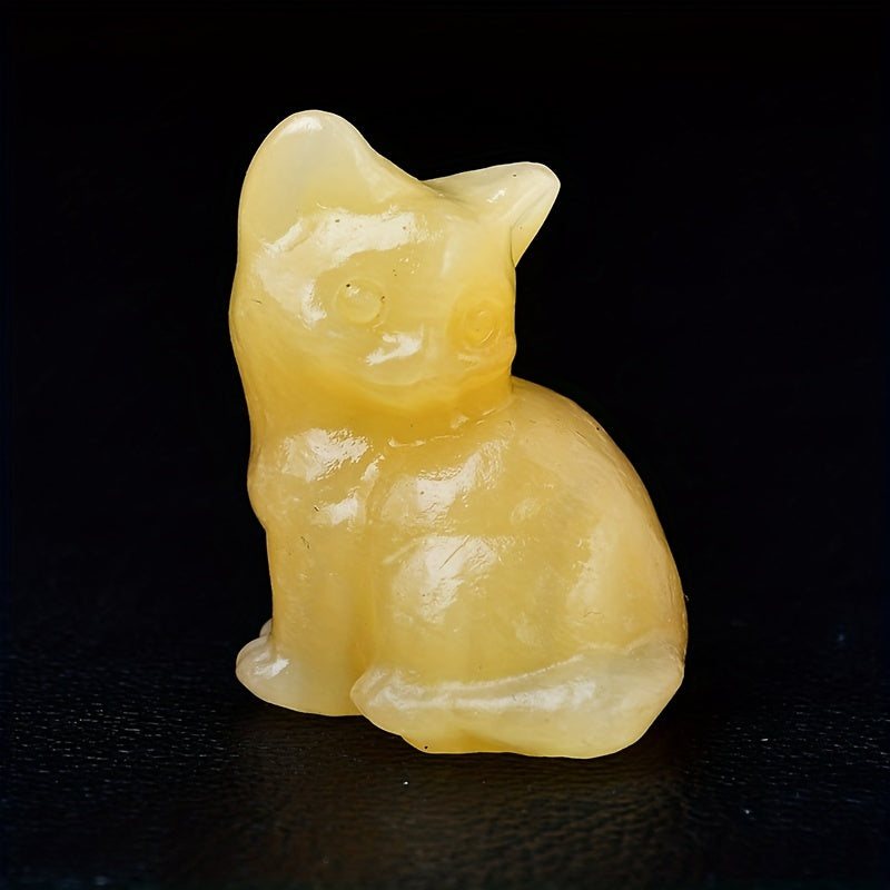 Фигурка кошки из натурального кристалла для карманов и комнат, подарок