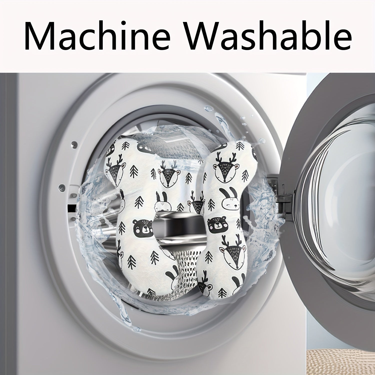 Baby Head Support Pillow for Car Seat and Stroller Soft Polyester 360° Protection Lightweight Portable for 0-3 Years