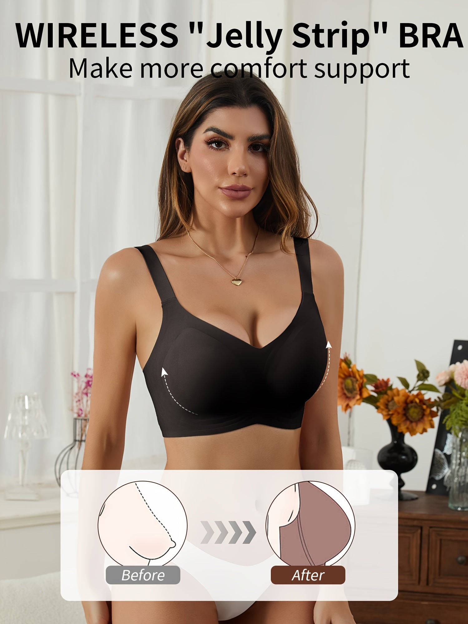 Plus Size Seamless Wireless Full Coverage Bra for Women in Solid Polyamide
