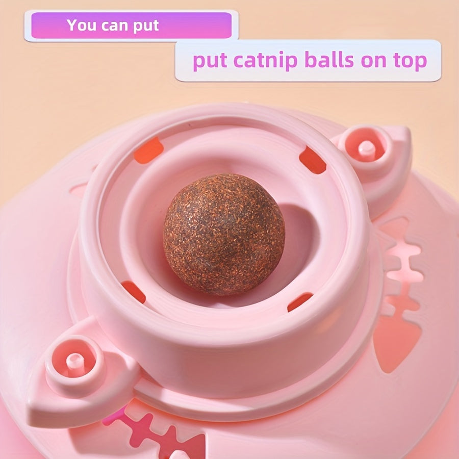 Прочный игровой комплекс для кошек включает вращающиеся шарики, 4-уровневую дорожку, перьевую игрушку и неэлектрический дизайн.