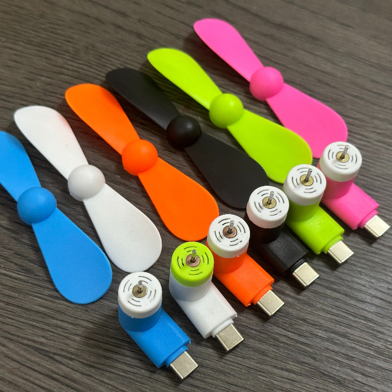 Mini ventilador de mano USB con aspas de TPE, 4 colores, ligero, sin baterías