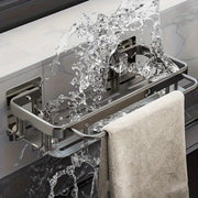 Rustproof Metal Shower Caddy Holds Two Bottles No Drilling Bathroom Organizer