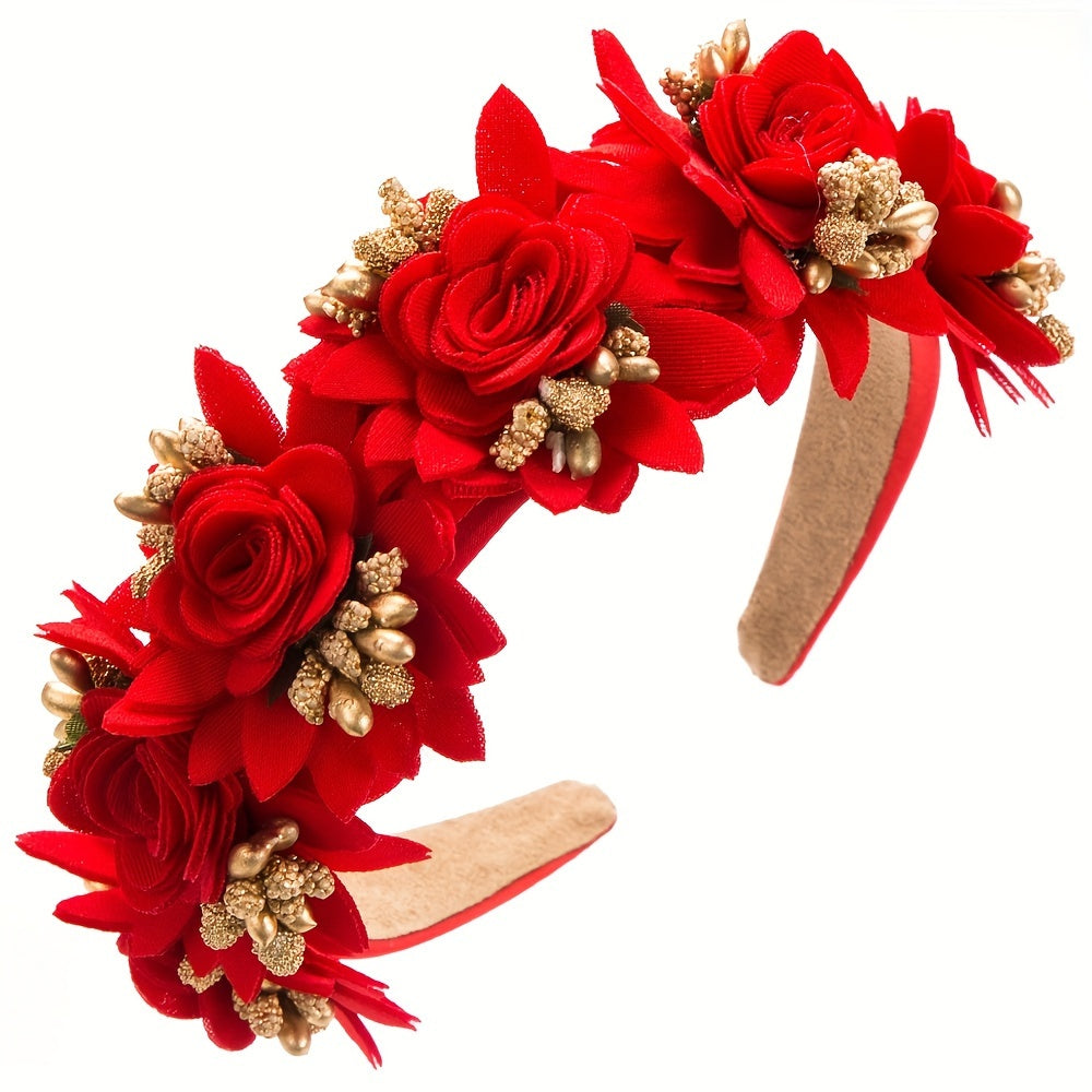 Floral Hairpin Hair Ring for Women, Forest-Inspired, Fashionable Accessory