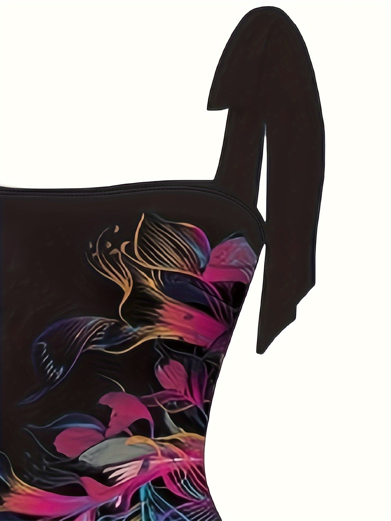 Plus Size Floral Print Swimsuit Set with Cover Up and Off Shoulder Bow Details