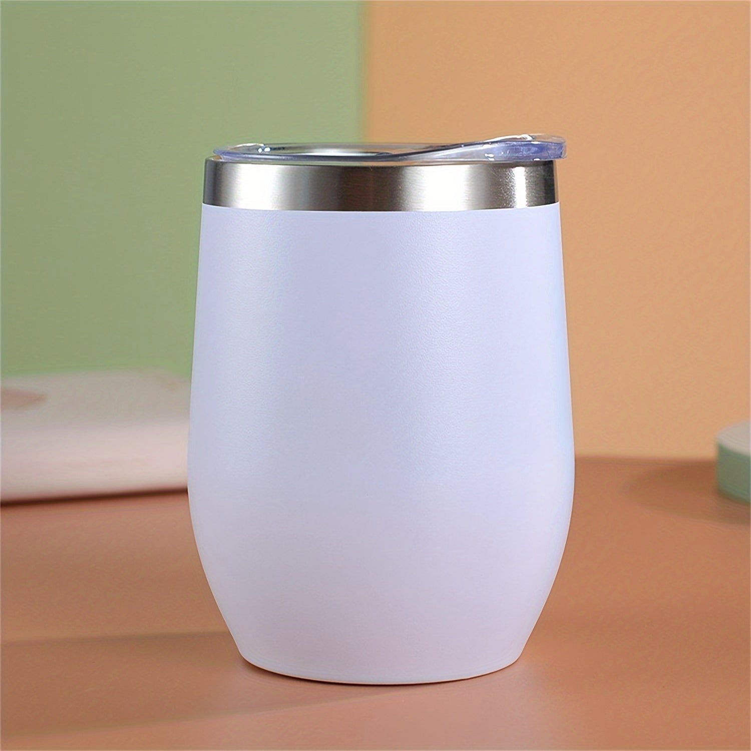 12oz Double Wall Vacuum Insulated Stainless Steel Coffee Mug with Push Lid Recyclable