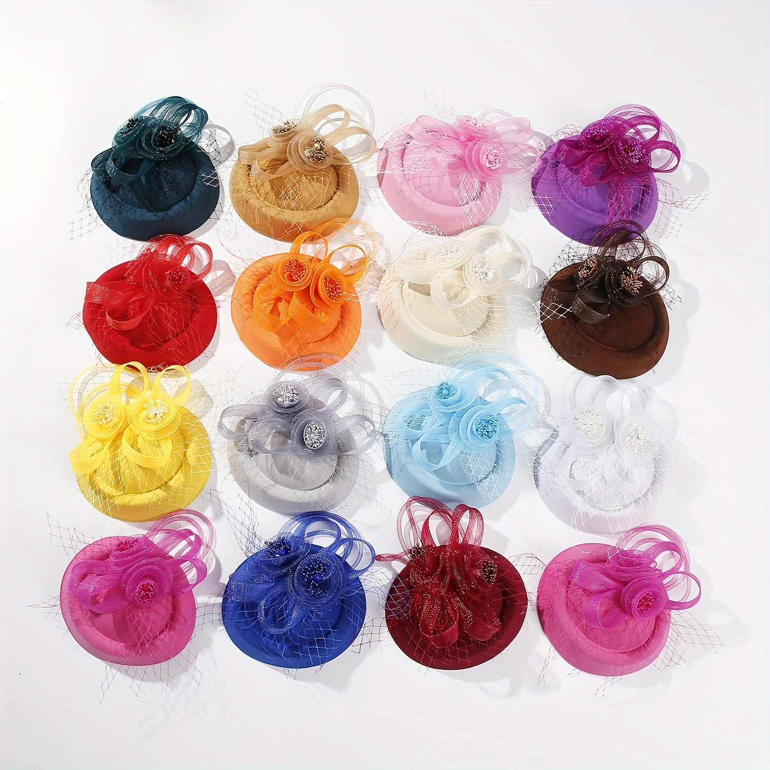 Women's Flower Mesh Fascinator with Bow for Tea Parties Weddings and Events