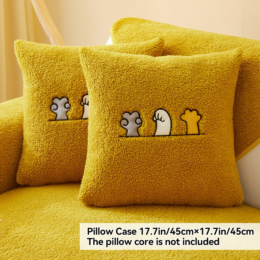 Роскошный фальшивый овечий плюшевый чехол для дивана на зиму, дружелюбный к домашним животным и стираемый в машине. Обеспечивает защиту от царапин и подходит для диванов от одного до четырех мест, а также для кроватей и подушек.