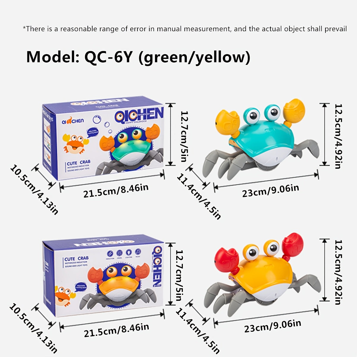 Baby Crawling Toy with LED Light Music and USB-C Charging for Babies 18 Months+