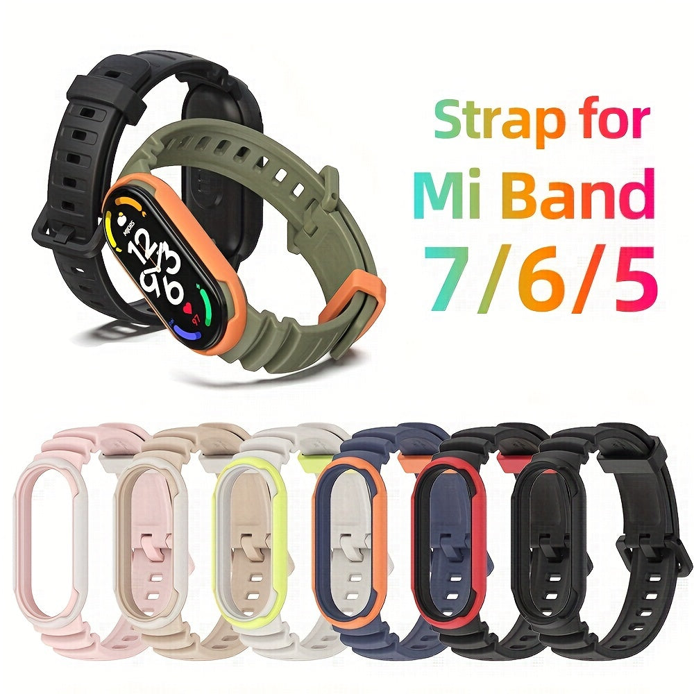 Waterproof TPU Sport Band for Mi Band 5 6 7 Adjustable Durable Replacement Strap