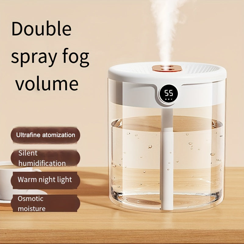 Large Capacity 2L USB Humidifier for Bedroom and Office Silent Night Light