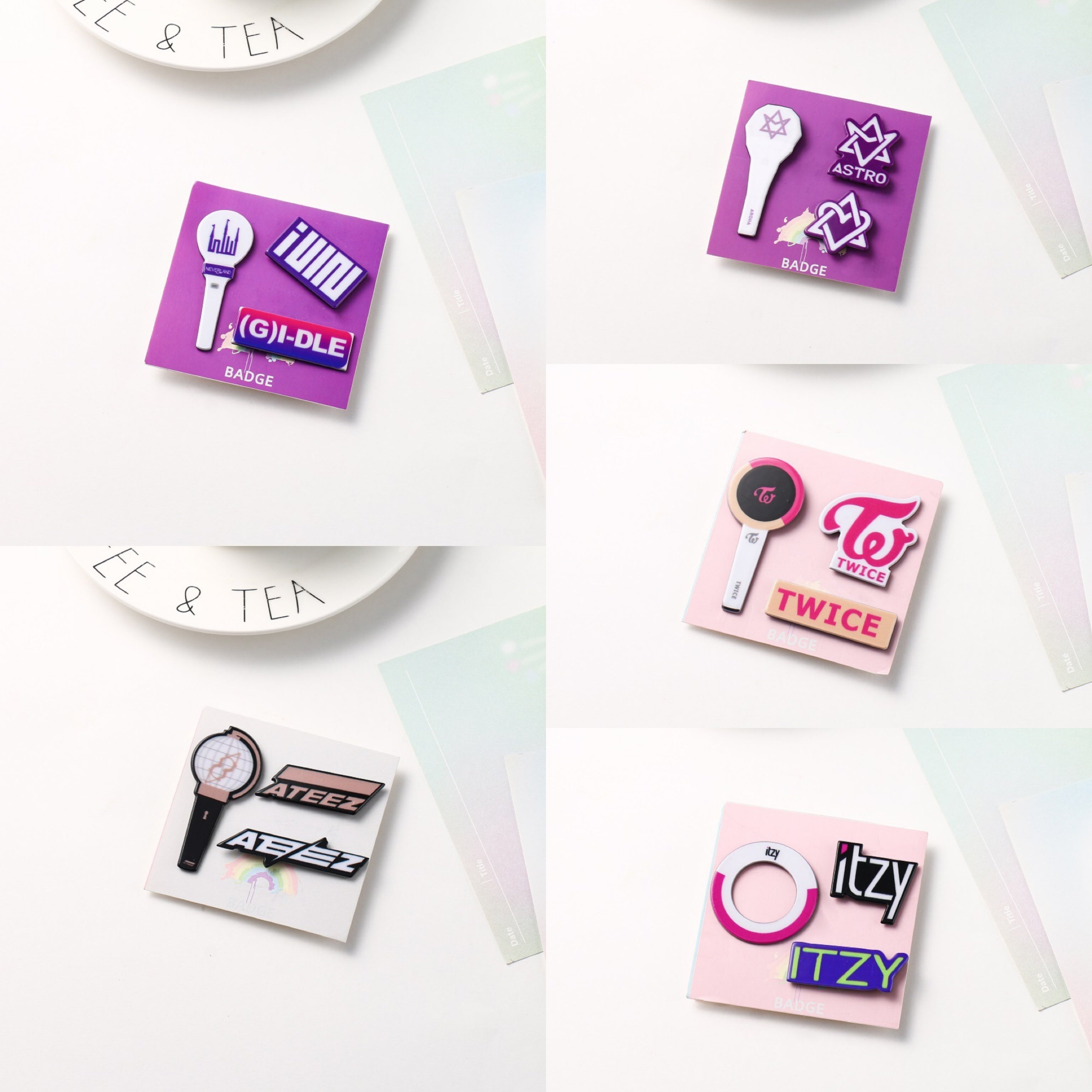 Kpop Fan Magnets and Lightstick Brooches for ATEEZ TWICE (G)I-DLE ASTRO and More Fan Accessories