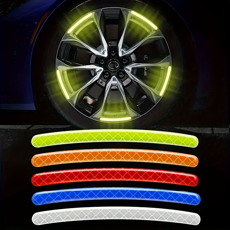 20Pcs Reflective Wheel Hub Stickers Luminous Tire Rim Decals for Cars Bicycles