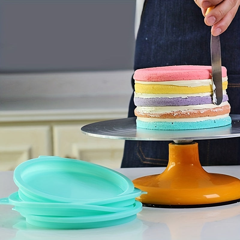 Set of 4 Silicone Cake Molds Round Non-Stick Baking Tools for Cakes and Pastries