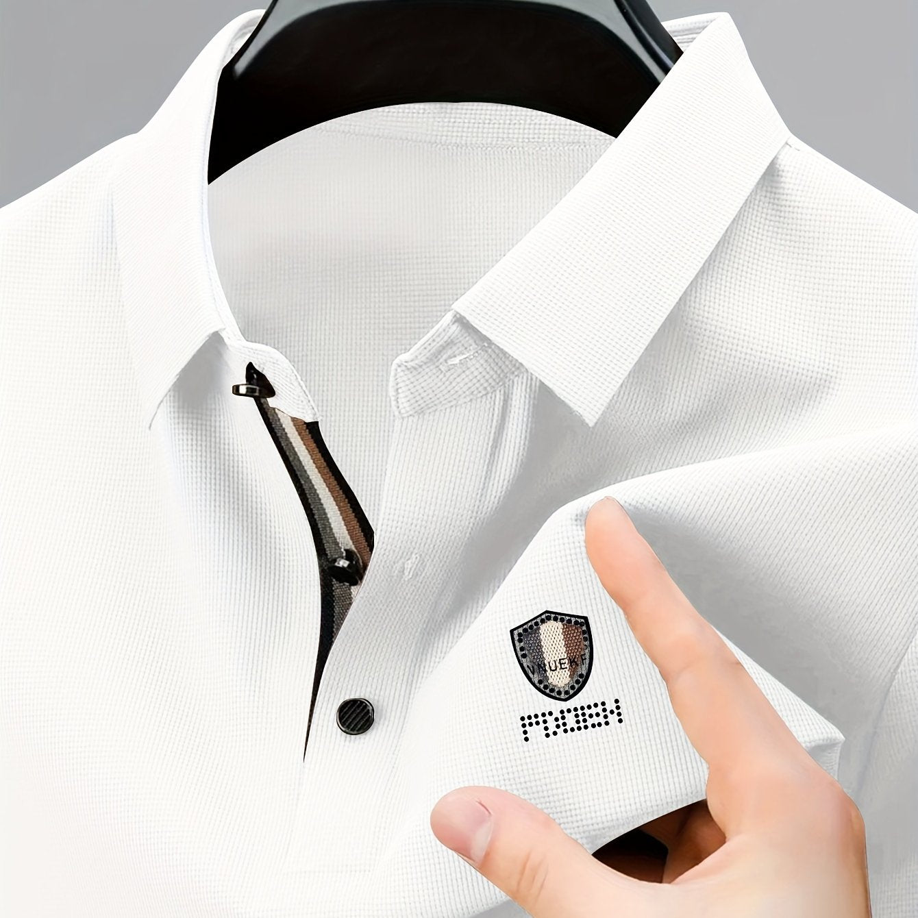 Men's Summer Polyester Golf Shirt with Striped Graphic Print Short Sleeve Casual Lapel