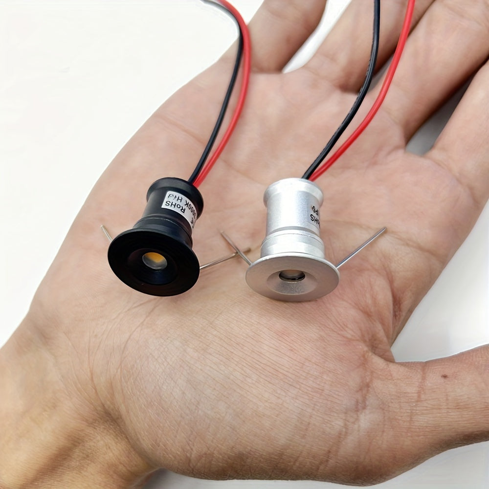 9pcs Mini 1W LED Recessed Spotlights Warm White for Cabinets Stairs Walkways