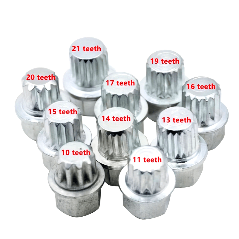 Universal temir rozetkali kalitlar to'plami, shinalarni o'g'irlashdan himoya qilish uchun sozlanadigan xex boshli