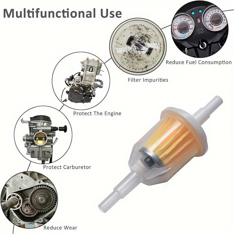 Universal gaz ichki yonilg'i filtrlari magnitlar bilan, mototsikl, ATV, kvad uchun 1/4 5/16, 10 ta paket