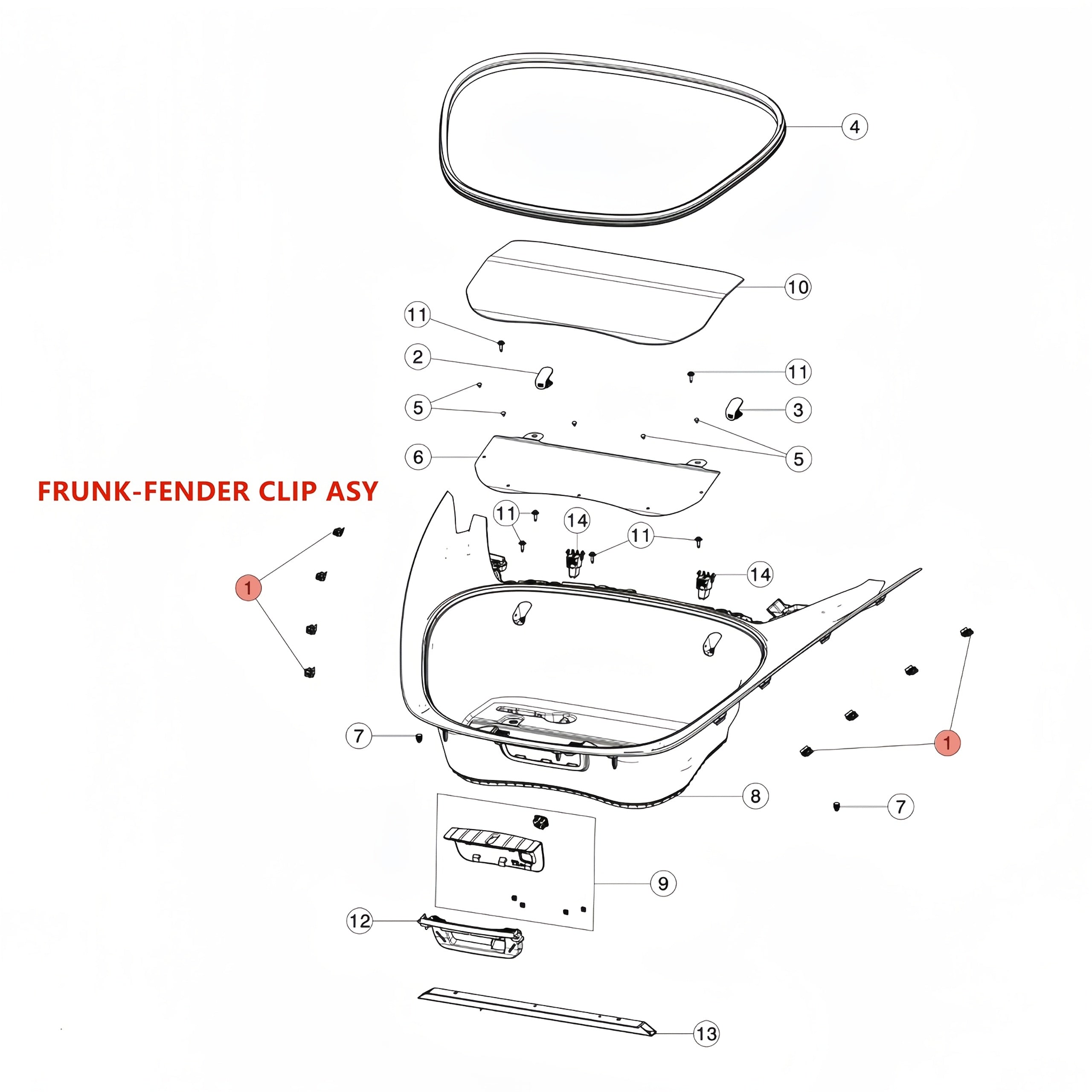 10/20pcs Clips para coche para Tesla Model 3 y Y soporte de cubierta del maletero del motor