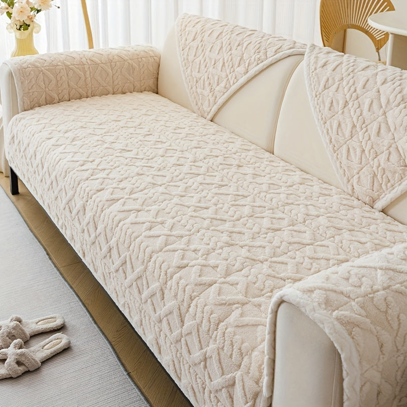 Плюшевый мягкий диванный подушечка для 1-4 местных диванов, нескользящая, моющаяся в машине, дружелюбная к питомцам