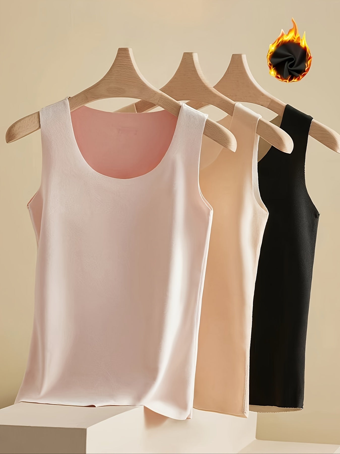 Plus Size Thermal Fleece Tank Tops for Women 5-Pack Sleeveless Base Layers