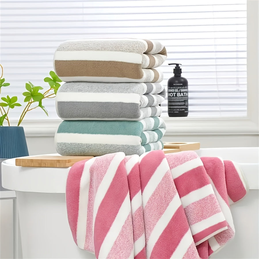 8-Piece Sports Bath Towel Set Narrow Stripes Includes 2 Large 2 Medium 4 Square Towels for Bathroom Spa Fitness