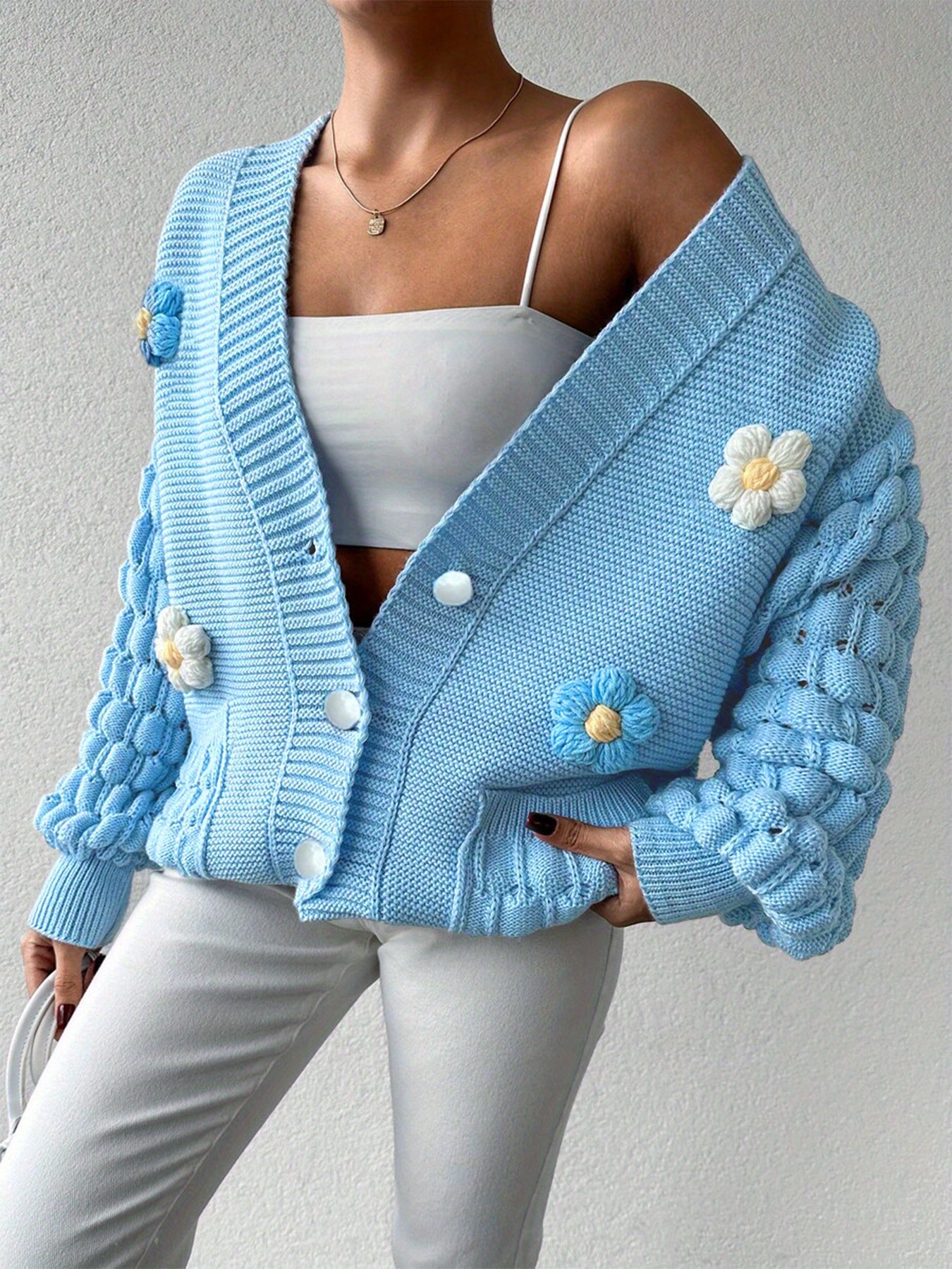 Plus Size Women's Cardigan Floral Loose Spring Autumn Winter Fashion