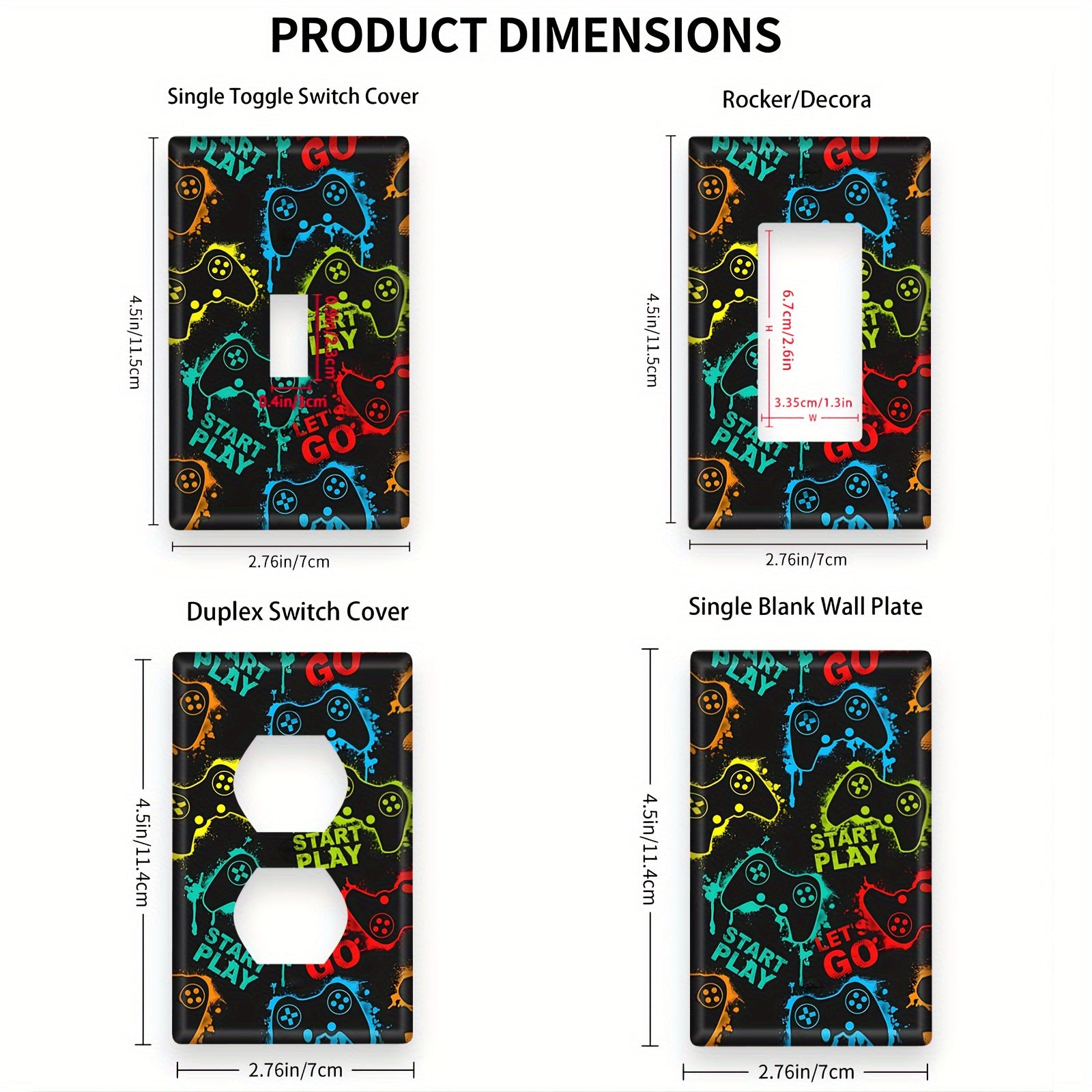 Cubierta de interruptor de luz 3D para una instalación fácil, decoración sin baterías en cocinas, baños y salas de estar