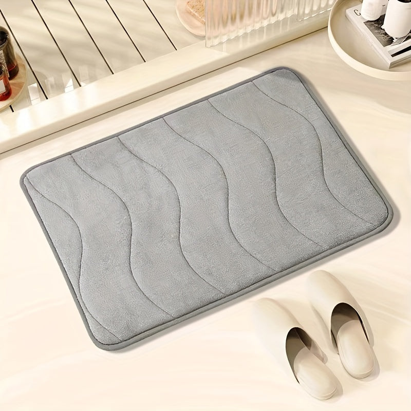Soft Absorbent Waterproof Rectangular Bath Mat for Bathroom Shower Tub