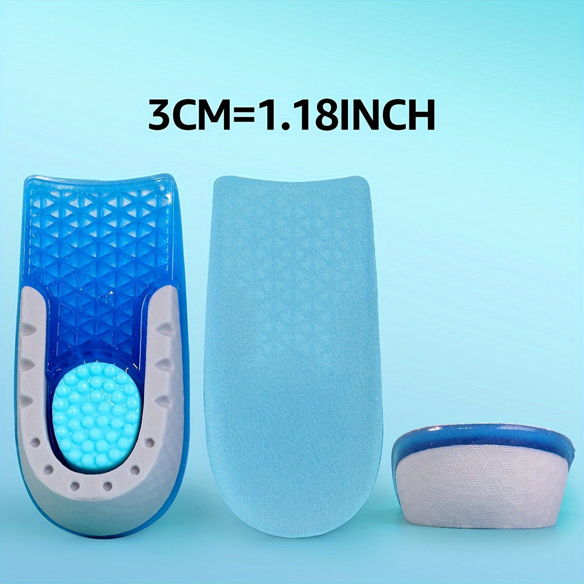Unisex TPE Heel Support Heel Pads Non-slip Height Increasing Insoles